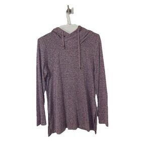 PREMISE Hoodie Women's Size Large Pink Blush Sweater Lightweight Knit